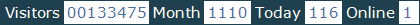 總訪客數：133475、本月訪客數：1110、今日訪客：116、線上人數：1