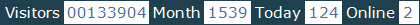 總訪客數：133904、本月訪客數：1539、今日訪客：124、線上人數：2